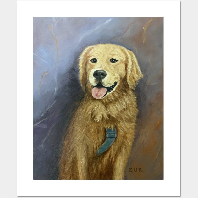 Golden Retriever Service Dog Wall Art by KarenZukArt